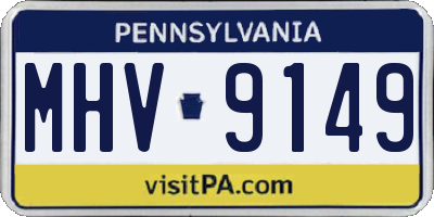 PA license plate MHV9149