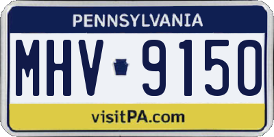 PA license plate MHV9150