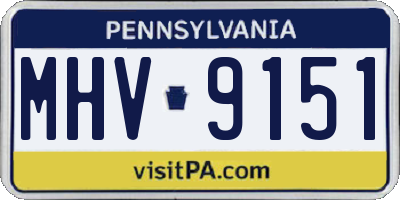 PA license plate MHV9151