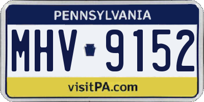 PA license plate MHV9152