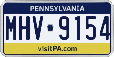 PA license plate MHV9154