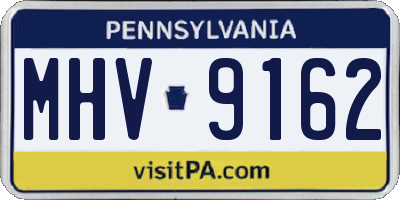 PA license plate MHV9162