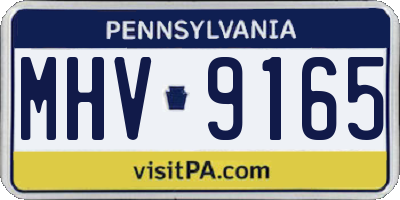 PA license plate MHV9165
