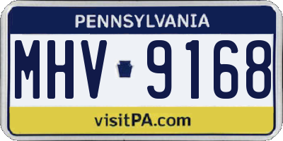 PA license plate MHV9168