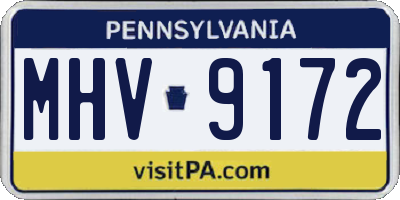 PA license plate MHV9172