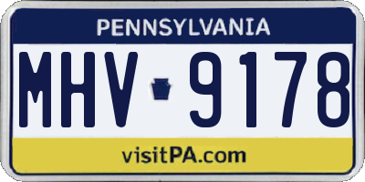 PA license plate MHV9178