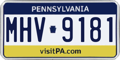 PA license plate MHV9181