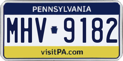 PA license plate MHV9182