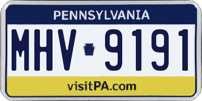 PA license plate MHV9191