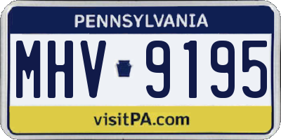 PA license plate MHV9195