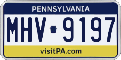 PA license plate MHV9197