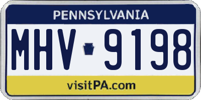 PA license plate MHV9198