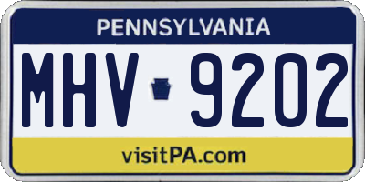 PA license plate MHV9202