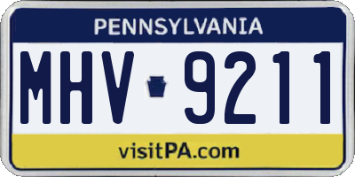 PA license plate MHV9211