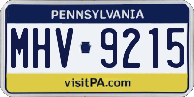 PA license plate MHV9215