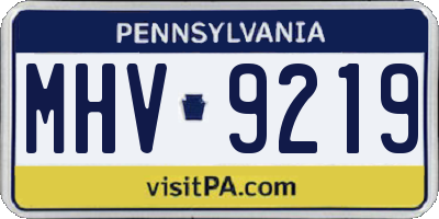 PA license plate MHV9219