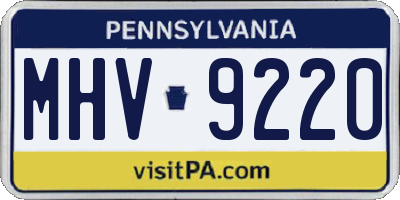 PA license plate MHV9220