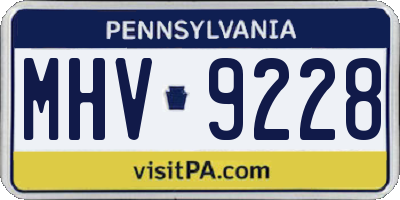 PA license plate MHV9228