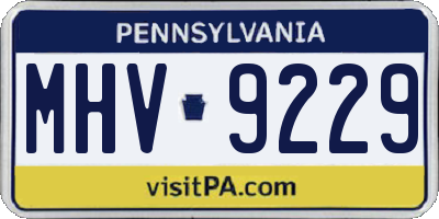 PA license plate MHV9229
