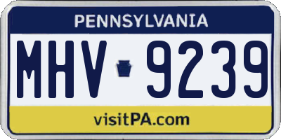 PA license plate MHV9239