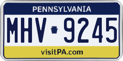 PA license plate MHV9245