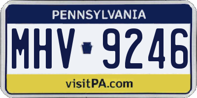 PA license plate MHV9246