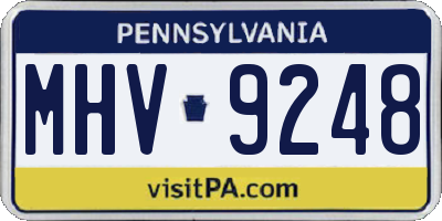 PA license plate MHV9248