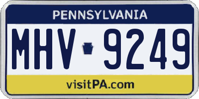 PA license plate MHV9249