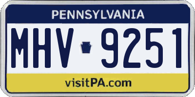 PA license plate MHV9251