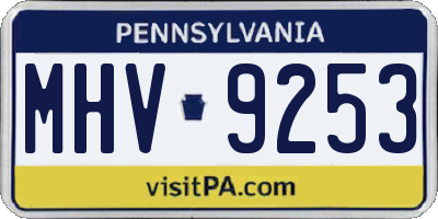 PA license plate MHV9253
