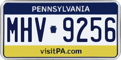 PA license plate MHV9256