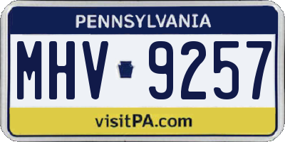 PA license plate MHV9257