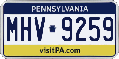 PA license plate MHV9259