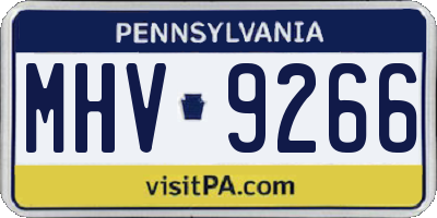 PA license plate MHV9266