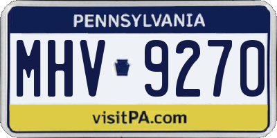PA license plate MHV9270