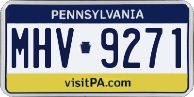 PA license plate MHV9271