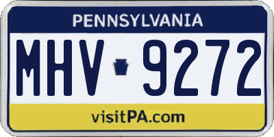 PA license plate MHV9272