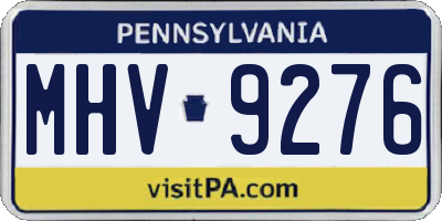 PA license plate MHV9276