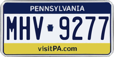 PA license plate MHV9277