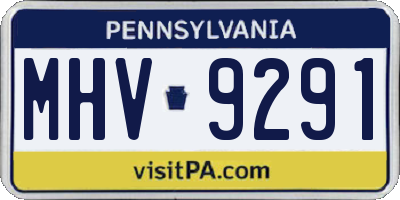 PA license plate MHV9291
