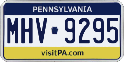 PA license plate MHV9295