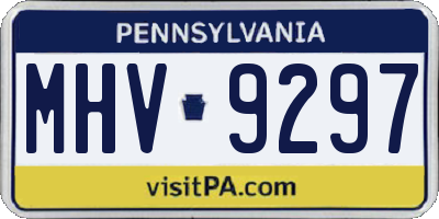 PA license plate MHV9297