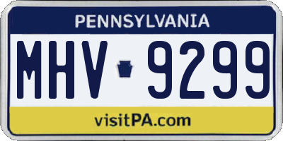 PA license plate MHV9299