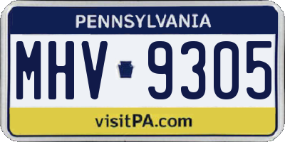 PA license plate MHV9305