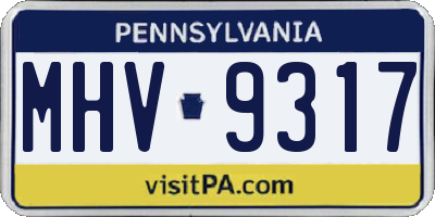 PA license plate MHV9317