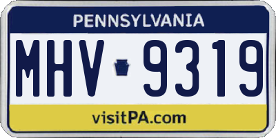 PA license plate MHV9319