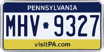 PA license plate MHV9327