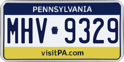 PA license plate MHV9329