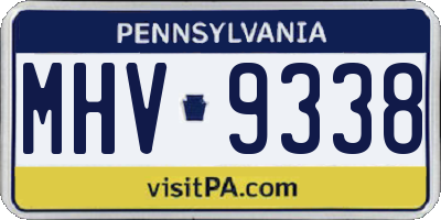 PA license plate MHV9338