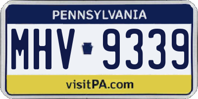 PA license plate MHV9339